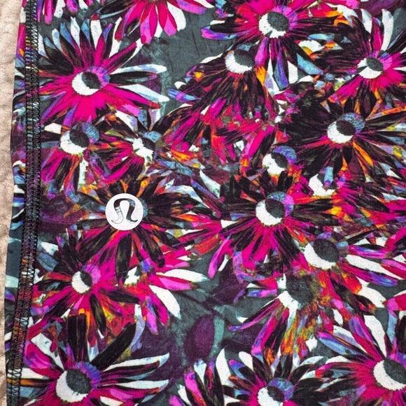 Lululemon Base Pace High Rise Floral Tight Legging Pink Purple - Picture 6 of 11